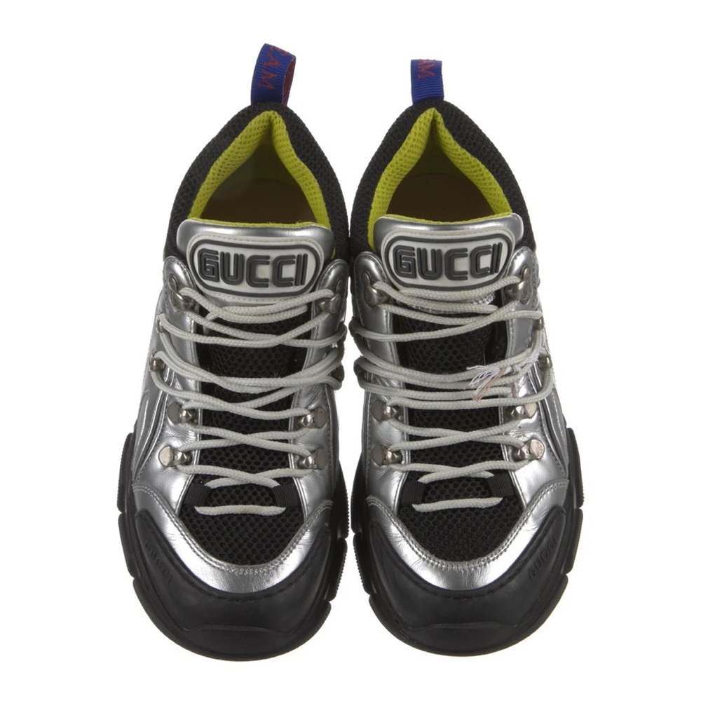Gucci Men's Black and Silver Sneakers